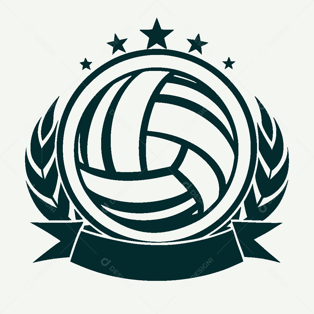 Modelo de Logo de Voleibol Vetor EPS