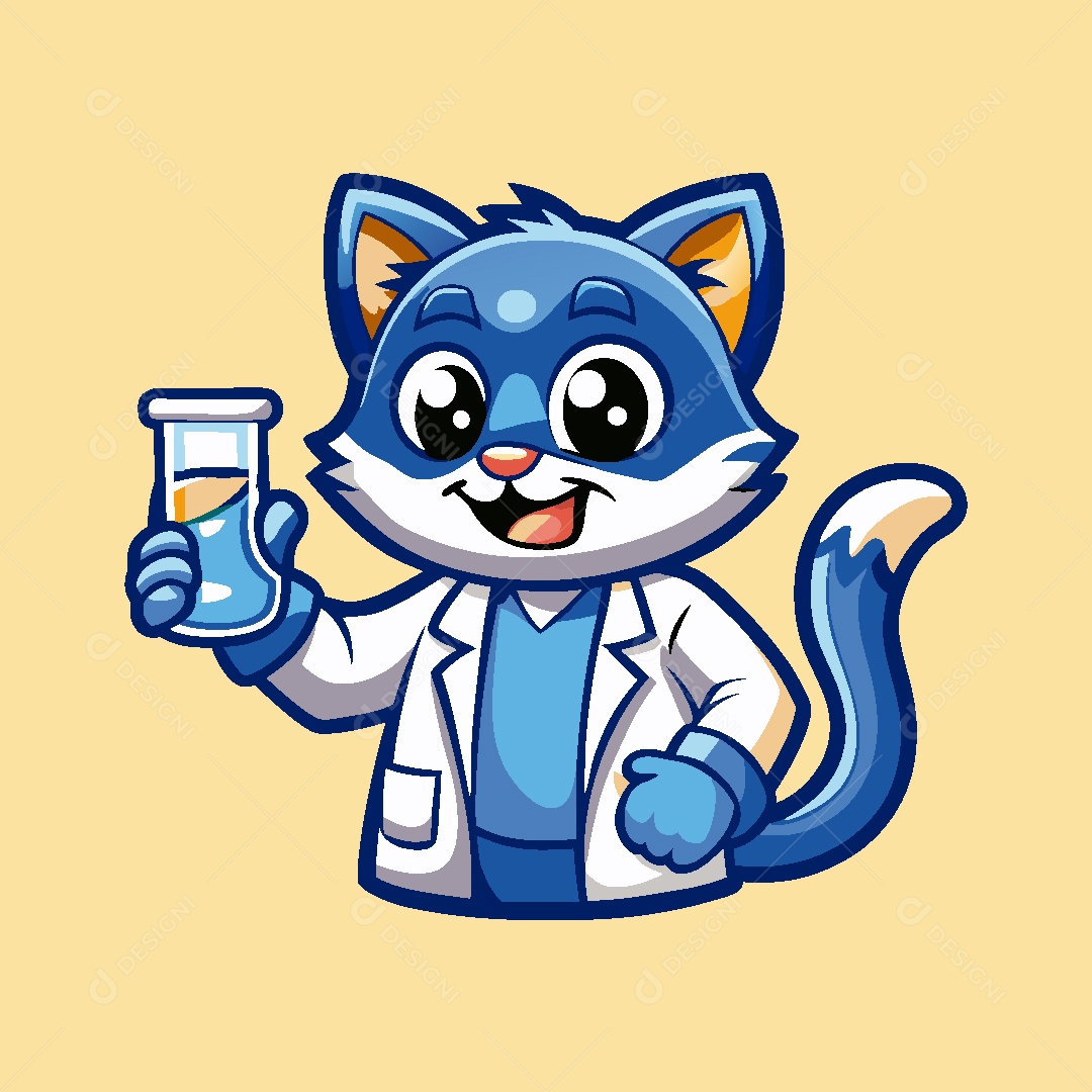 Gato Mascote Ilustração Vetor EPS