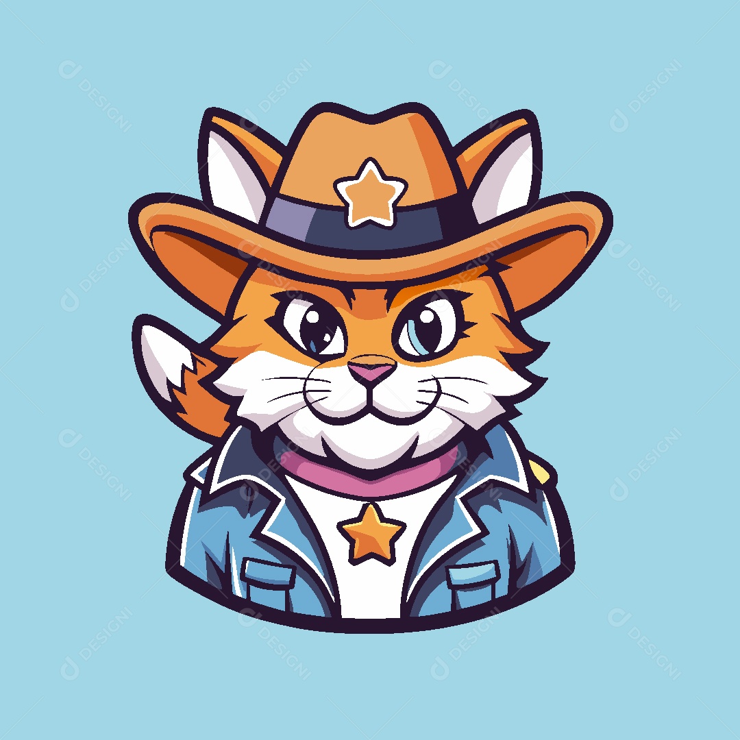 Gato Mascote Ilustração Vetor EPS