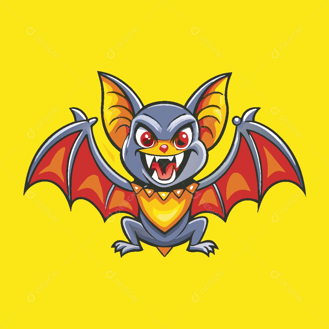 Morcego Mascote Ilustração Vetor EPS