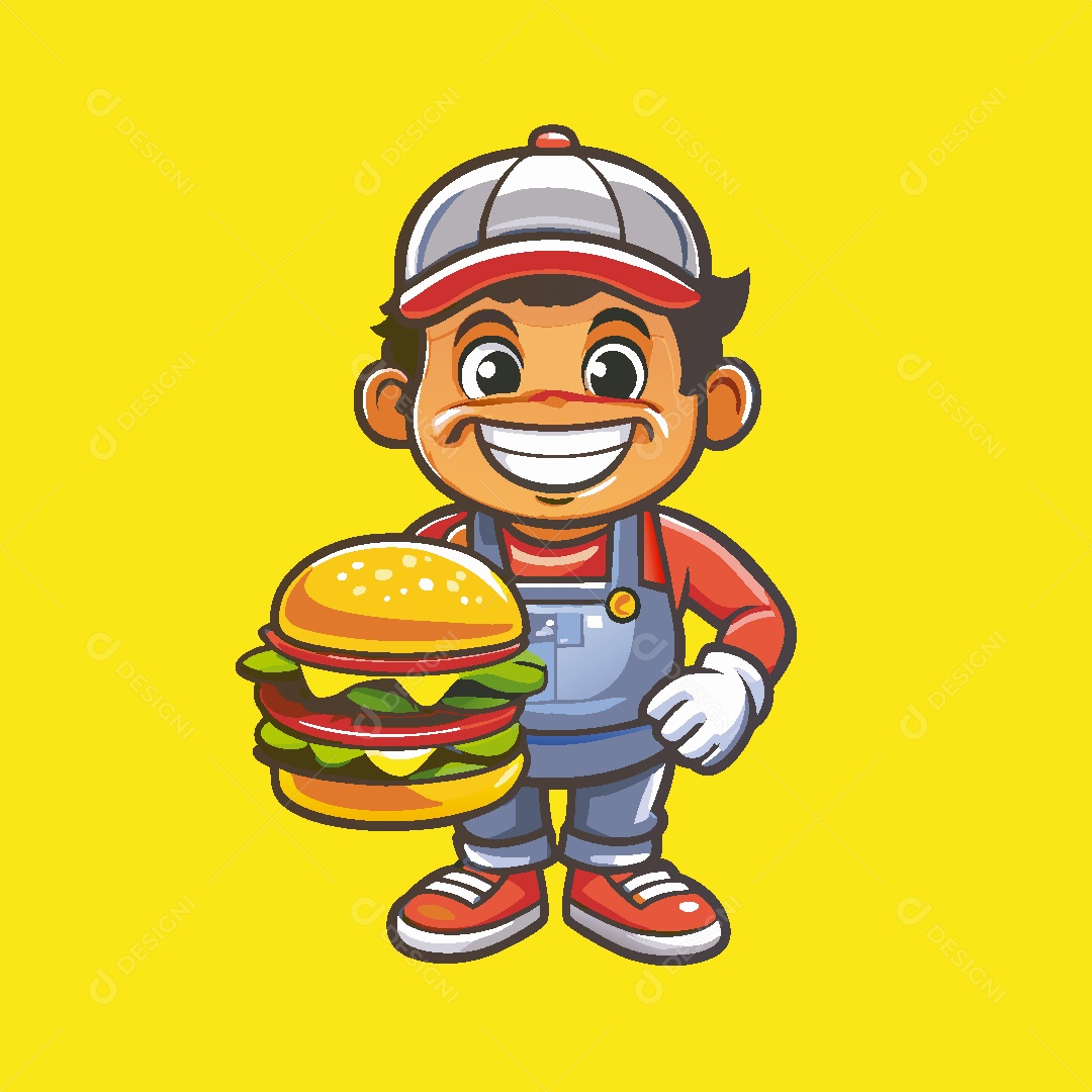 Mascote de Lanchonete Ilustração Vetor EPS