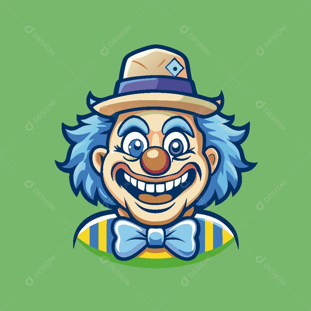 Palhaço Mascote Ilustração Vetor EPS