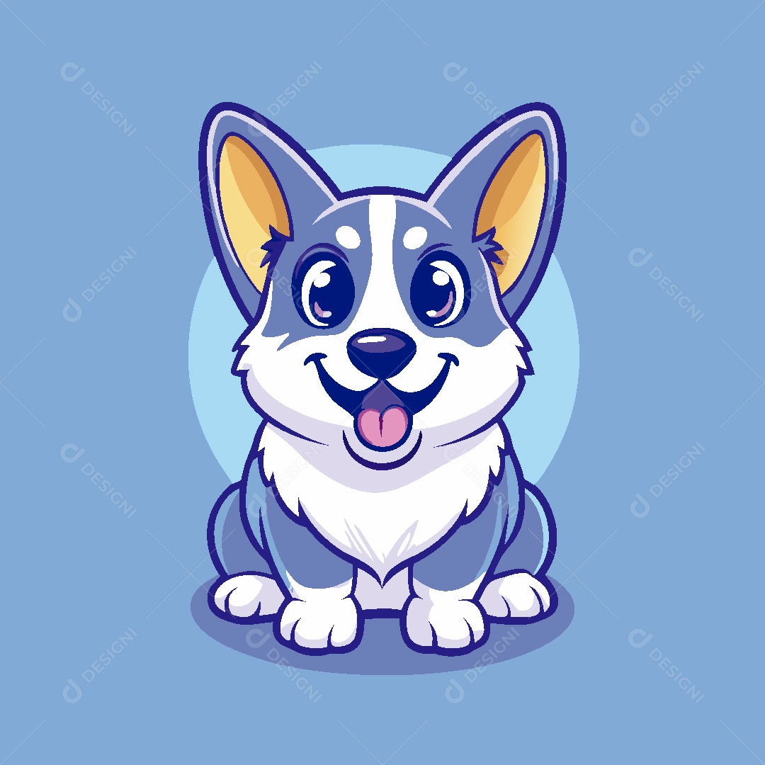 Cachorro Mascote Ilustração Vetor EPS