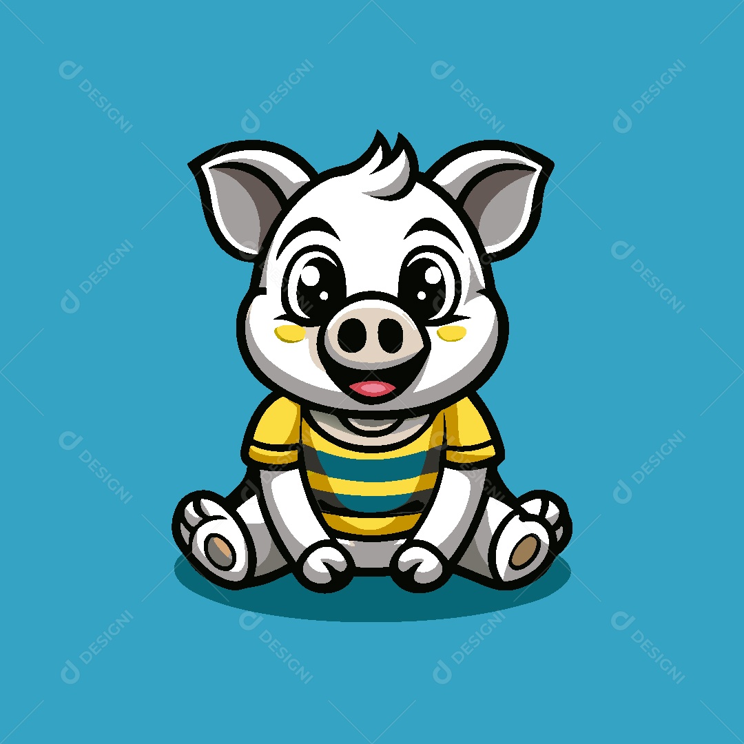 Porco Mascote Ilustração Vetor EPS