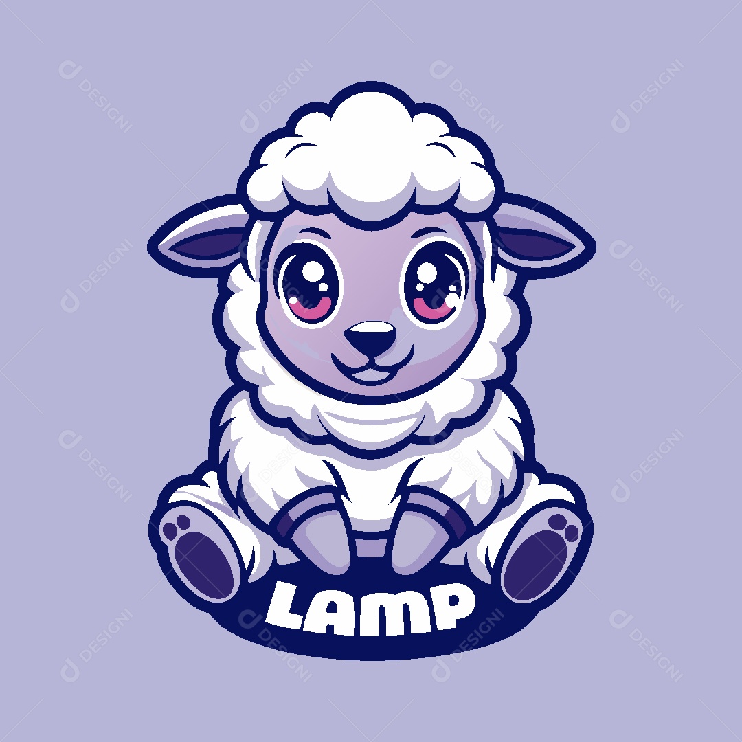 Ovelha Mascote Ilustração Vetor EPS