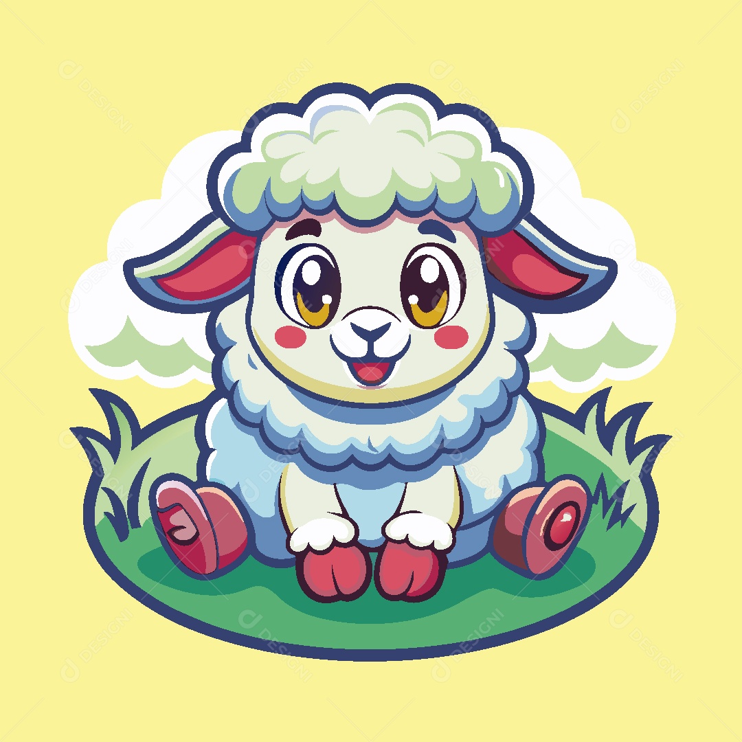 Ovelha Mascote Ilustração Vetor EPS