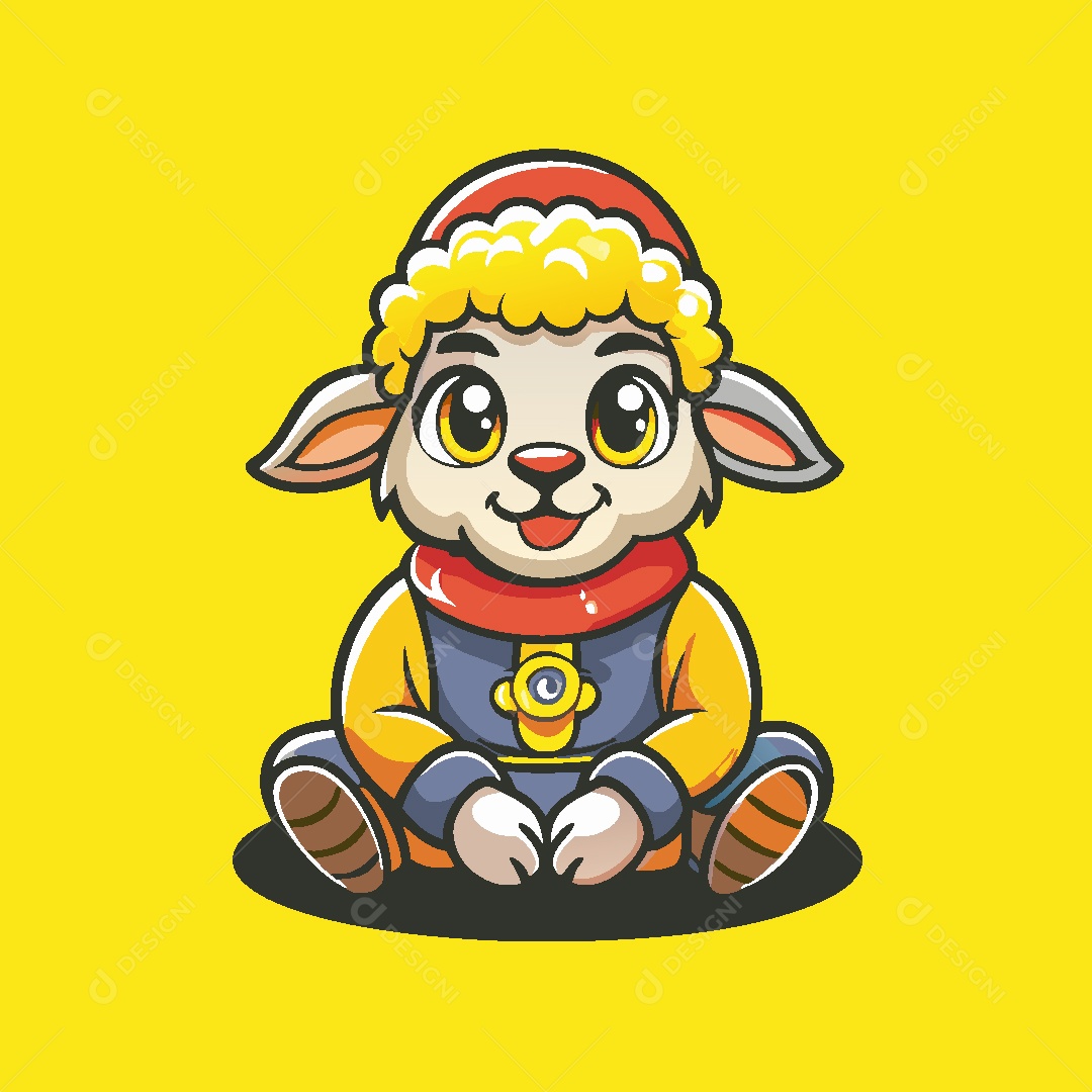 Ovelha Mascote Ilustração Vetor EPS