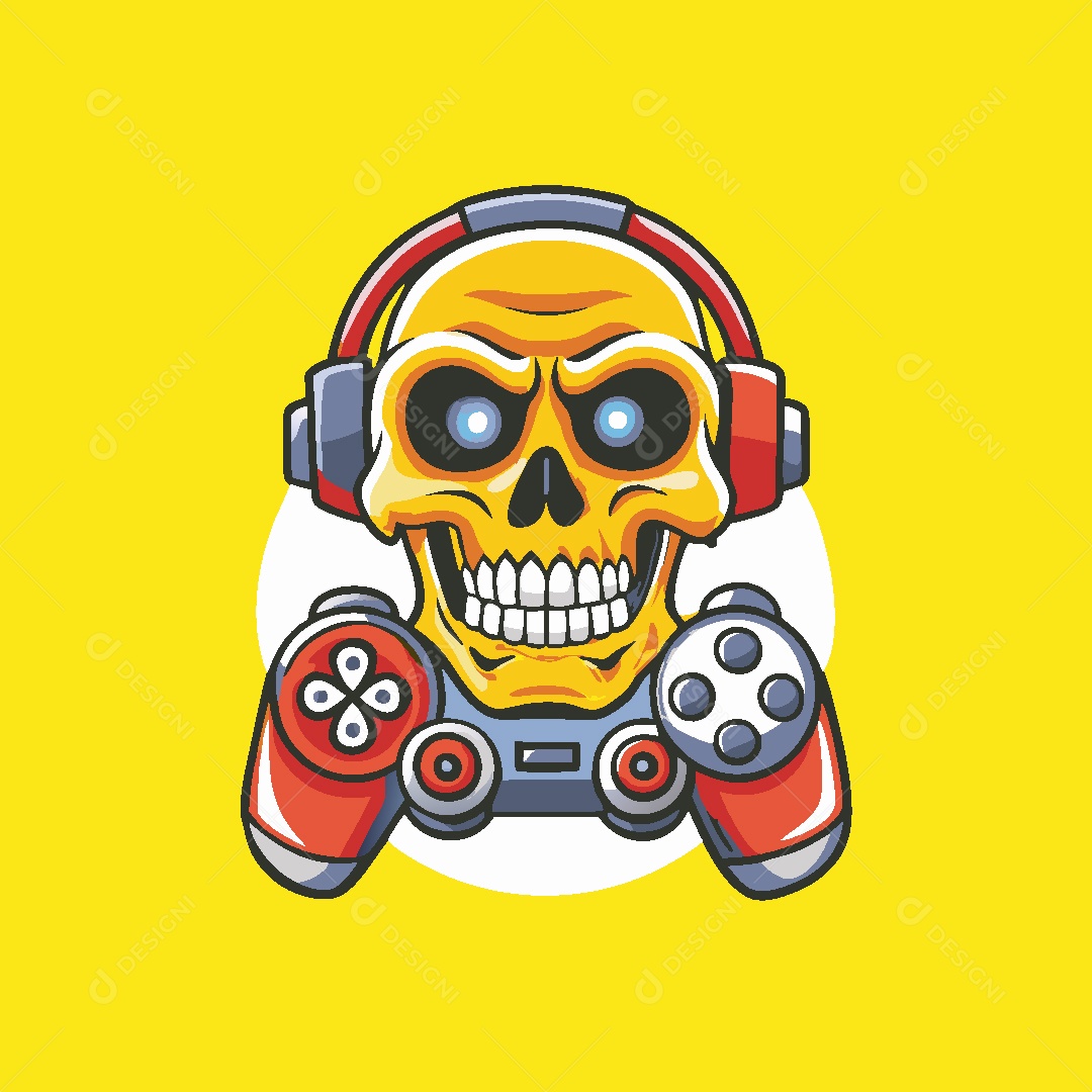 Caveira Mascote Ilustração Vetor EPS