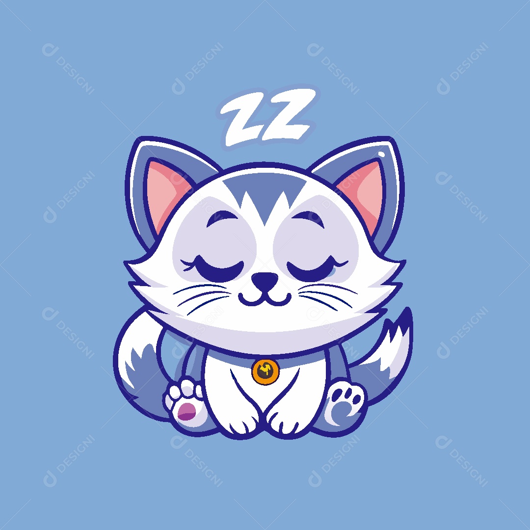 Gato Mascote Ilustração Vetor EPS