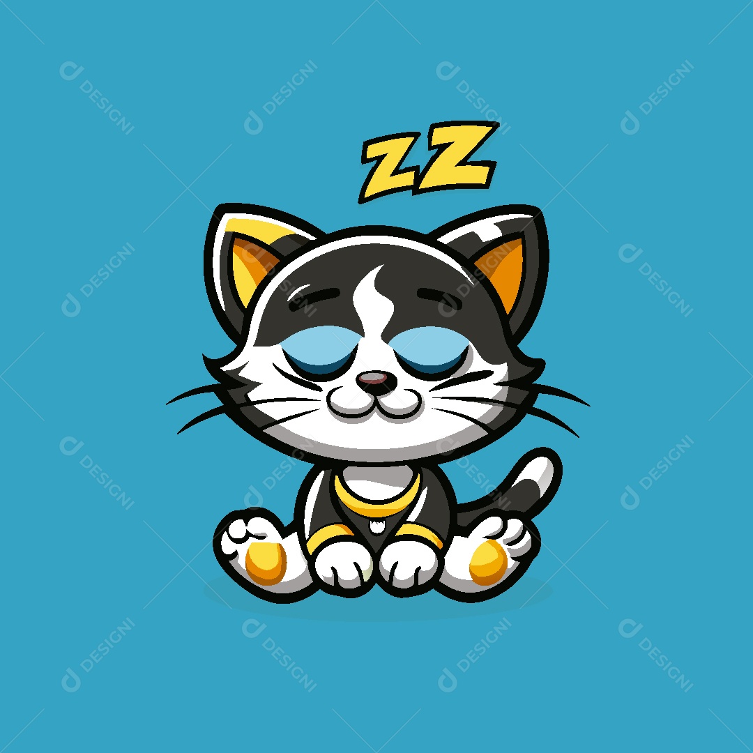 Gato Mascote Ilustração Vetor EPS
