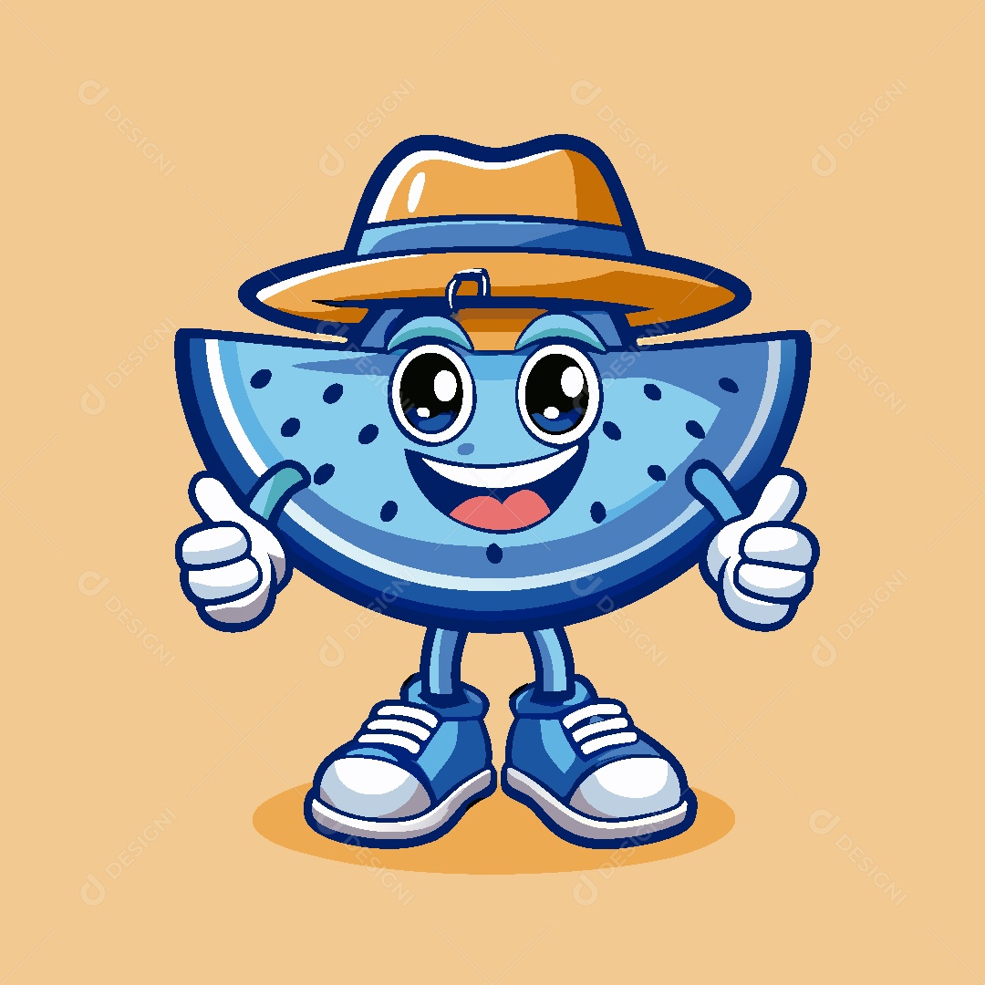 Melancia Mascote Ilustração Vetor EPS