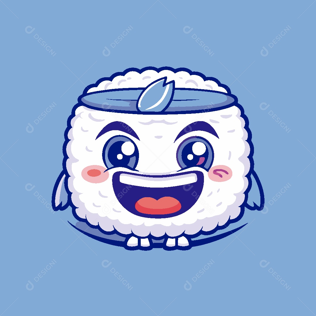 Sushi Mascote Ilustração Vetor EPS