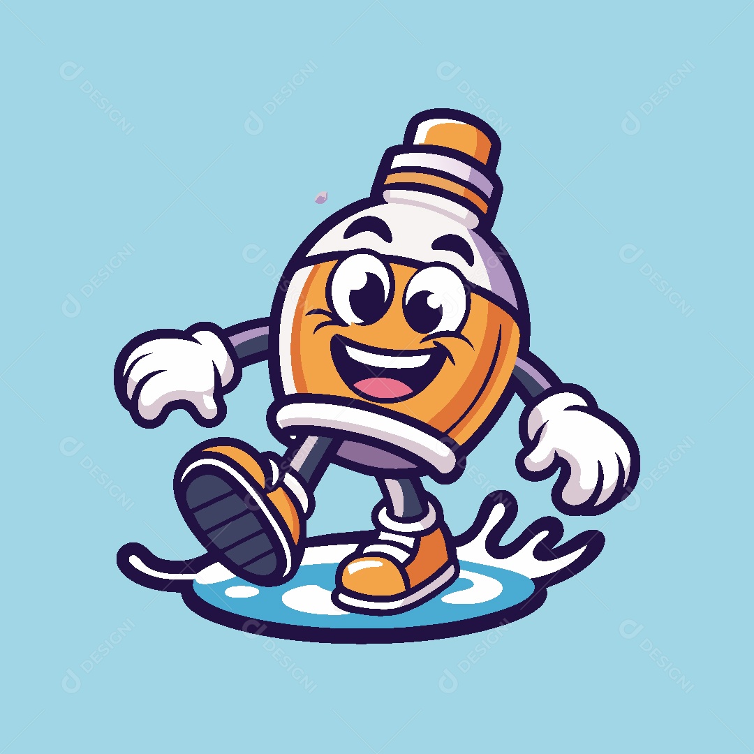 Porção Mascote Ilustração Vetor EPS