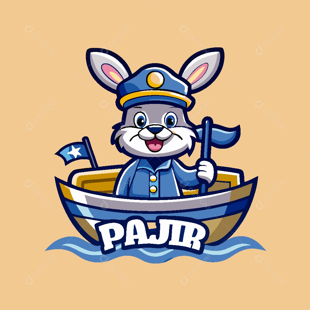 Coelho Mascote Ilustração Vetor EPS