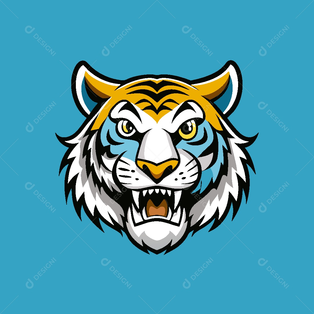 Tigre Mascote Ilustração Vetor EPS