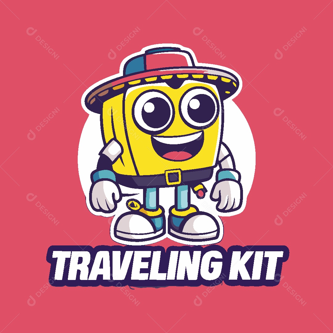 Kit de Viagem Mascote Ilustração Vetor EPS