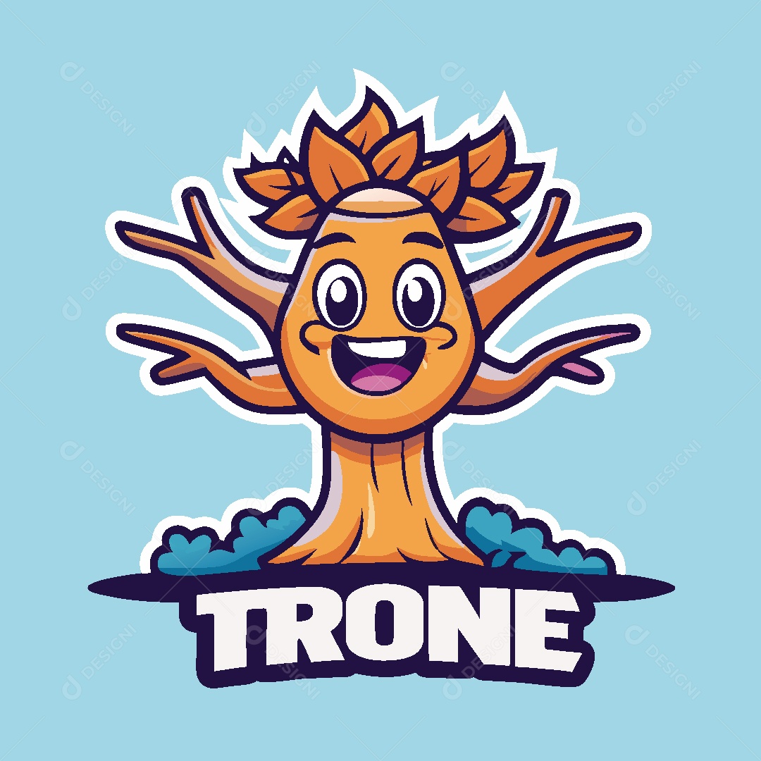Árvore Mascote Ilustração Vetor EPS