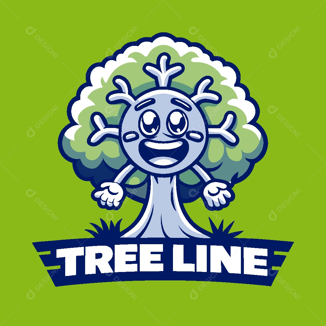 Árvore Mascote Ilustração Vetor EPS