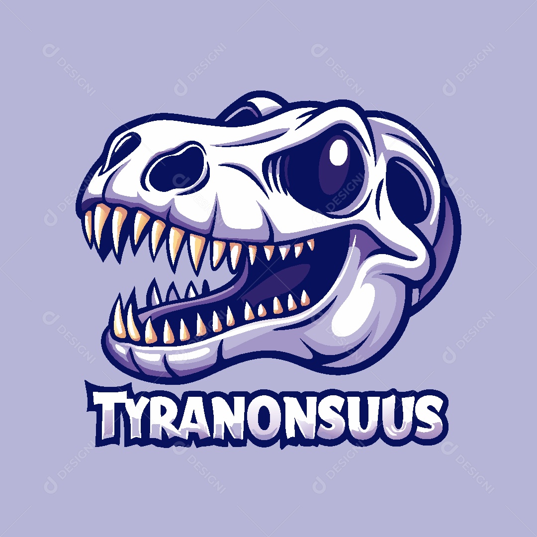 Crânio de Dinossauro Mascote Ilustração Vetor EPS