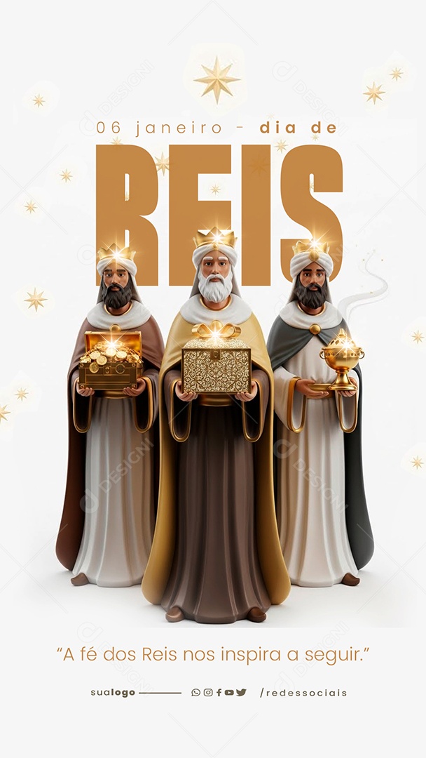 Story Dia de Reis 06 de Janeiro Social Media PSD Editável