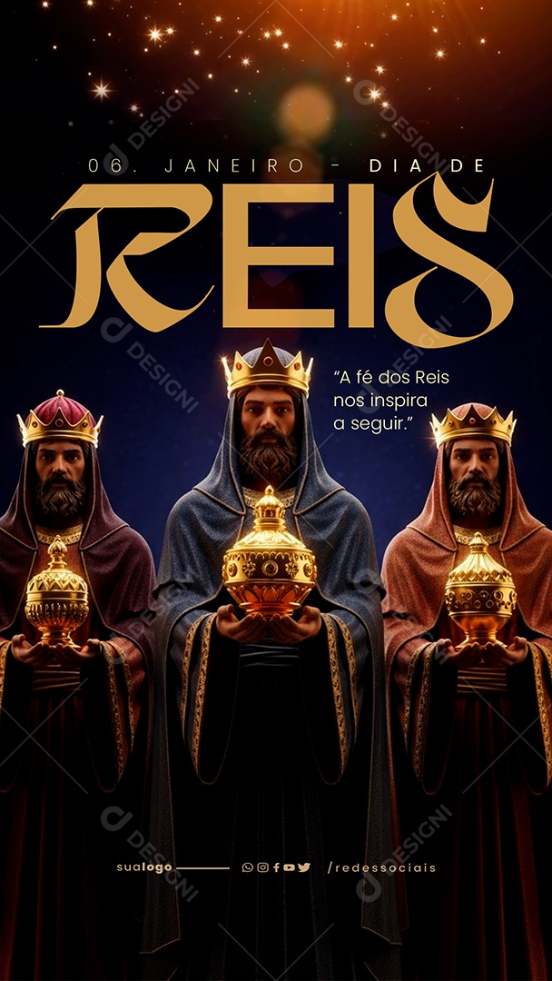 Story Dia de Reis 06 de Janeiro Social Media PSD Editável