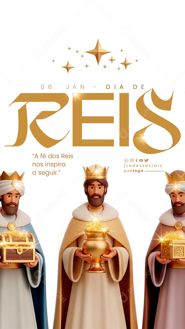Story Dia de Reis 06 de Janeiro Social Media PSD Editável