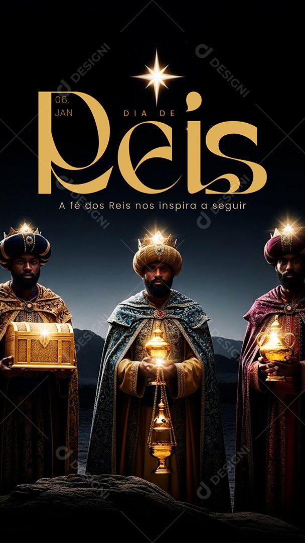 Story Dia de Reis 06 de Janeiro Social Media PSD Editável
