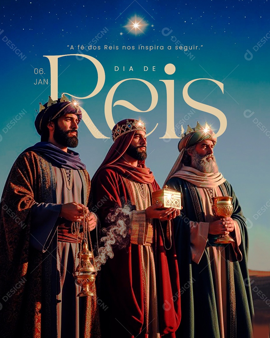 Dia de Reis 06 de Janeiro Social Media PSD Editável