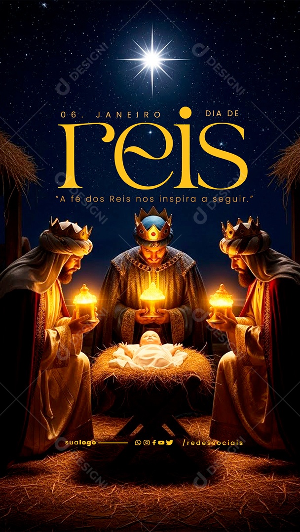 Story Dia de Reis 06 de Janeiro Social Media PSD Editável