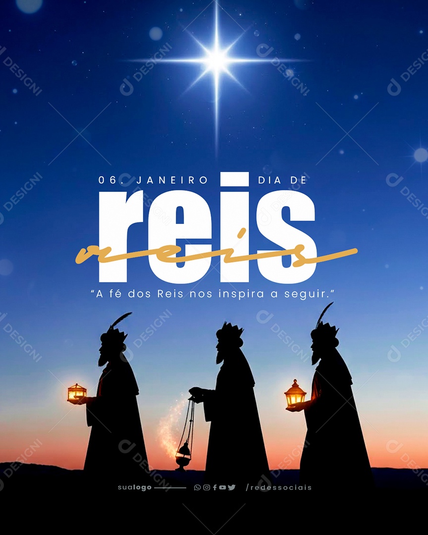 Dia de Reis 06 de Janeiro Social Media PSD Editável
