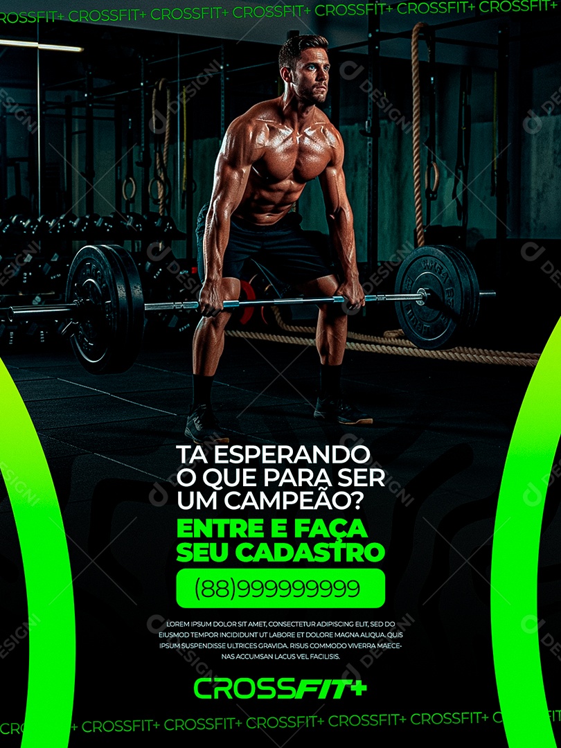 Academia Crossfit Ta Esperando Social Media PSD Editável