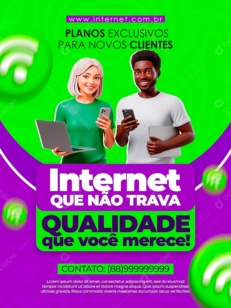 Internet Que Não Trava Social Media PSD Editável