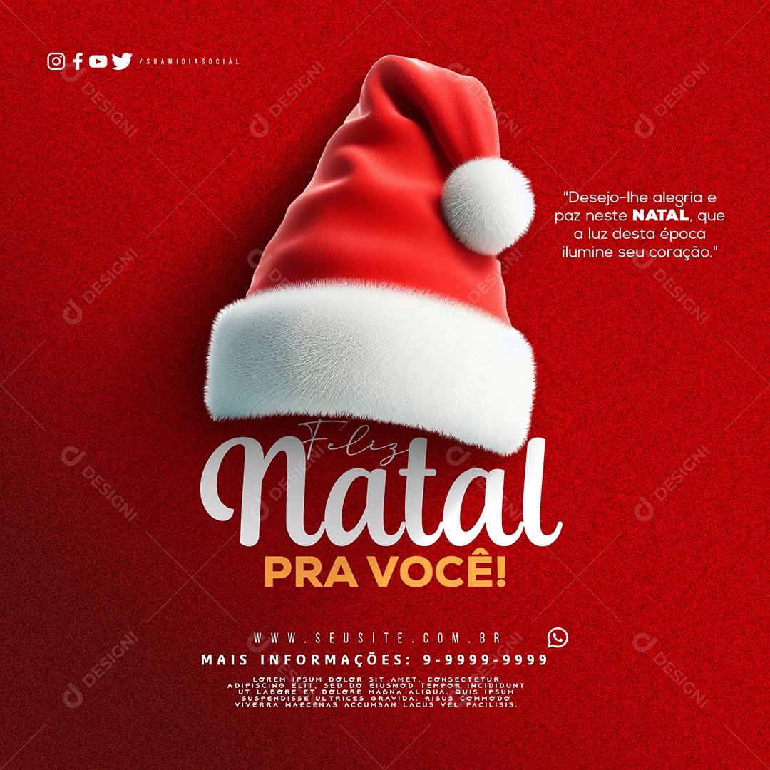 Feliz Natal 25 de Dezembro Social Media PSD Editável