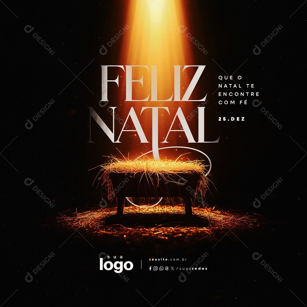 Feliz Natal Religioso 25 de Dezembro Social Media PSD Editável