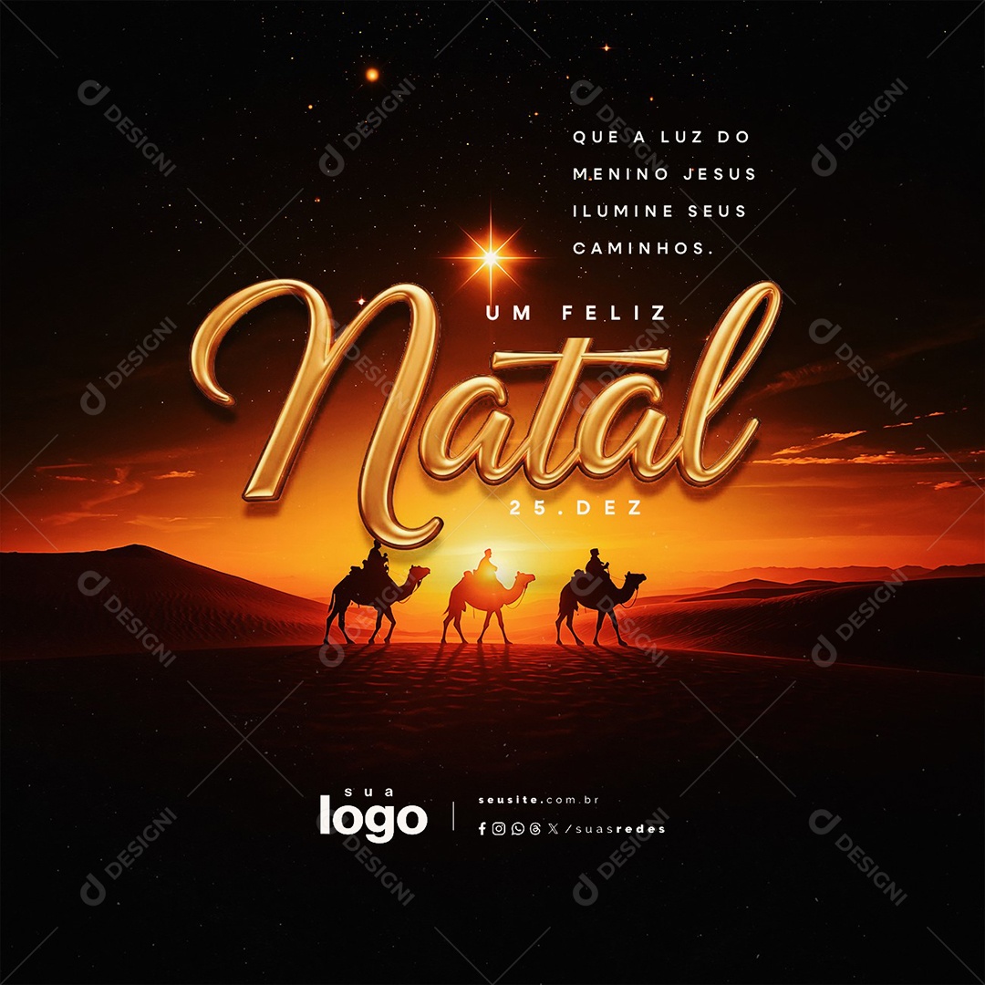 Um Feliz Natal Religioso 25 de Dezembro Social Media PSD Editável