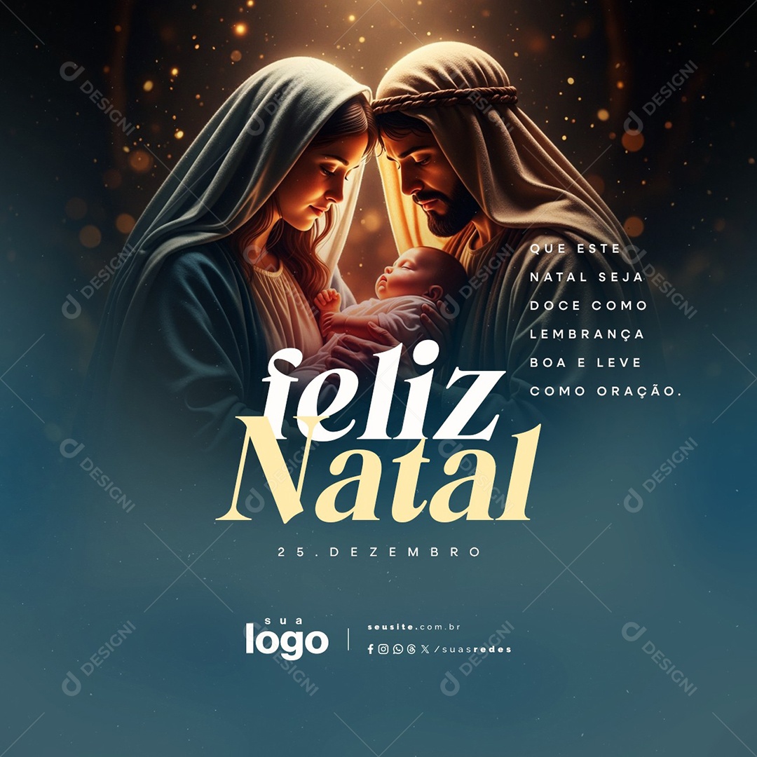 Feliz Natal Religioso 25 de Dezembro Social Media PSD Editável