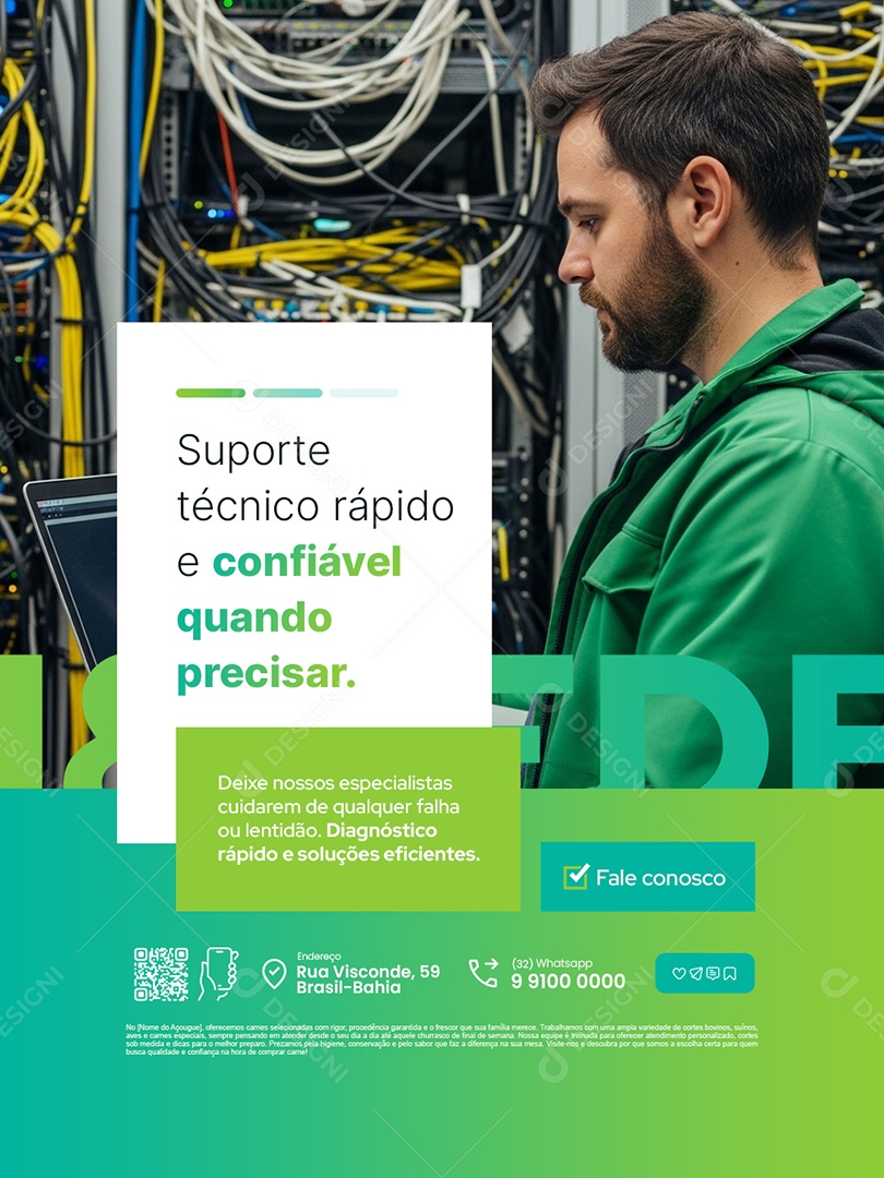 Empresa TI Suporte Técnico Rápido e Confiável Quando Precisar Social Media PSD Editável