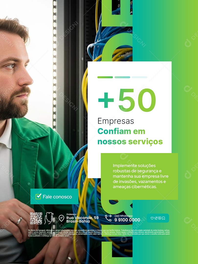 Empresa TI Mais de 50 Empresas Confiam em Nossos Serviços Social Media PSD Editável