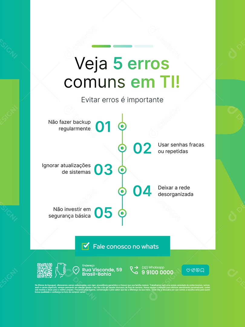 Empresa TI Veja Cinco Erros Comuns em TI Social Media PSD Editável