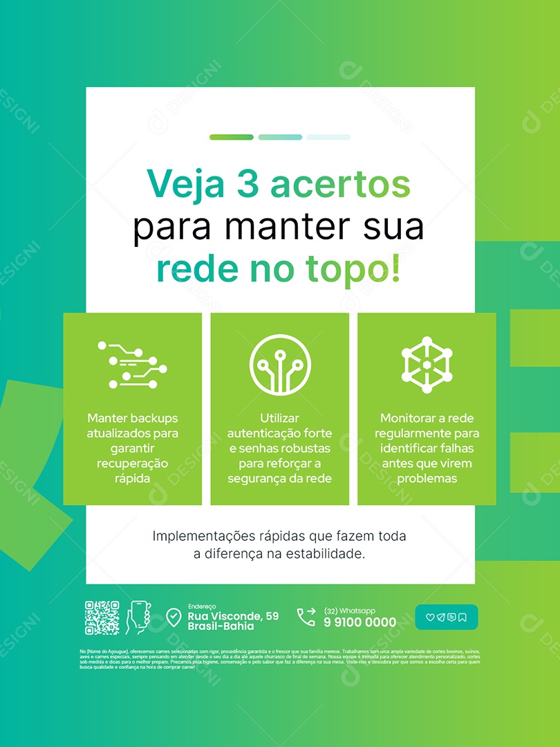 Empresa TI Veja Três Acertos para Manter Sua Rede no Topo Social Media PSD Editável