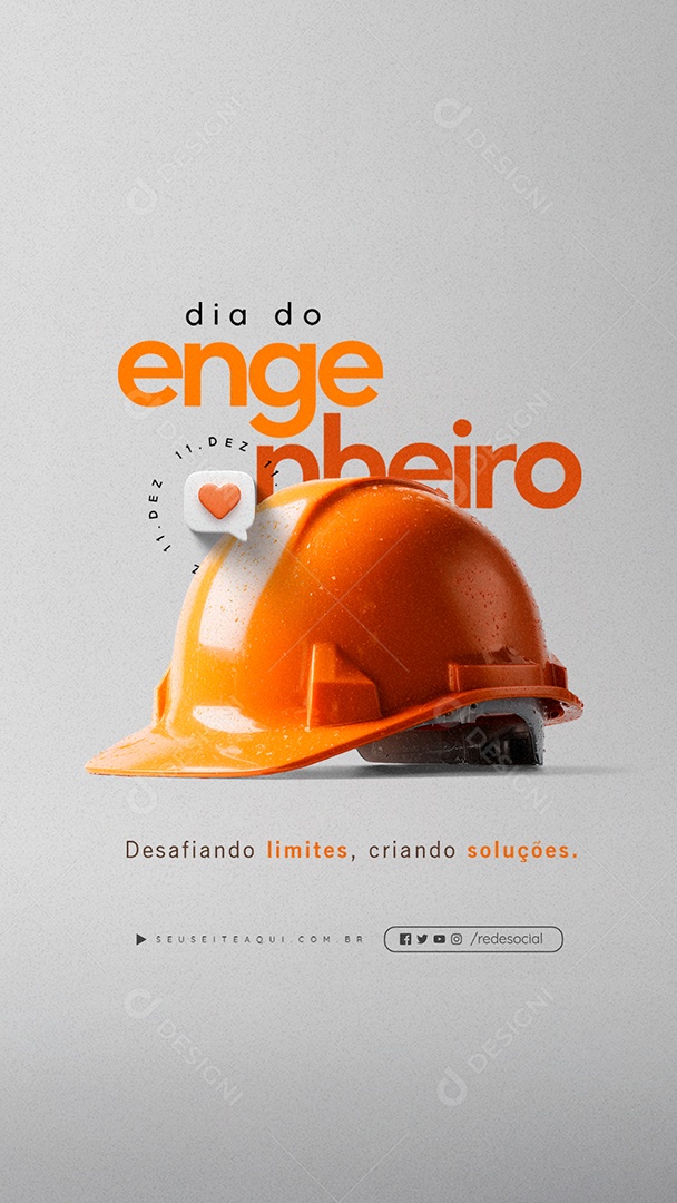 Story Dia do Engenheiro 11 de Dezembro Desafiando Limites Social Media PSD Editável