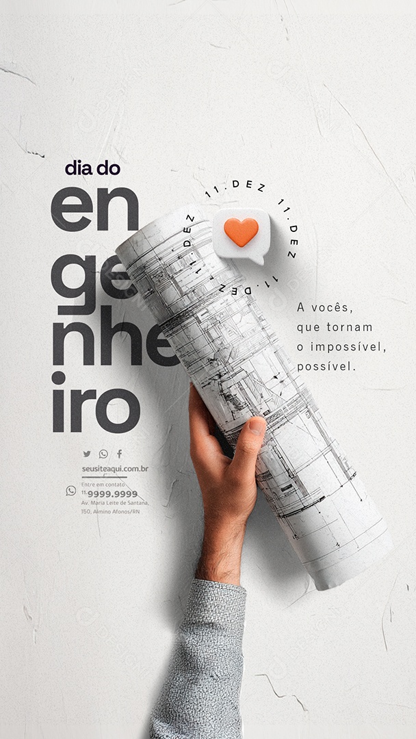 Story Dia do Engenheiro 11 de Dezembro Social Media PSD Editável