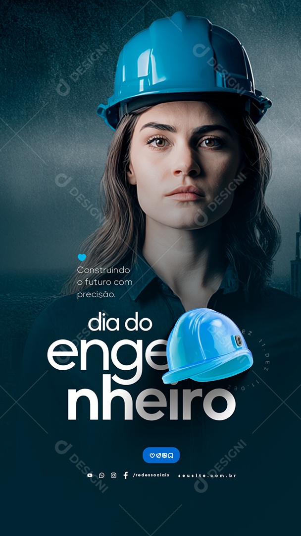 Story Dia do Engenheiro 11 de Dezembro Construindo o Futuro com Precisão Social Media PSD Editável