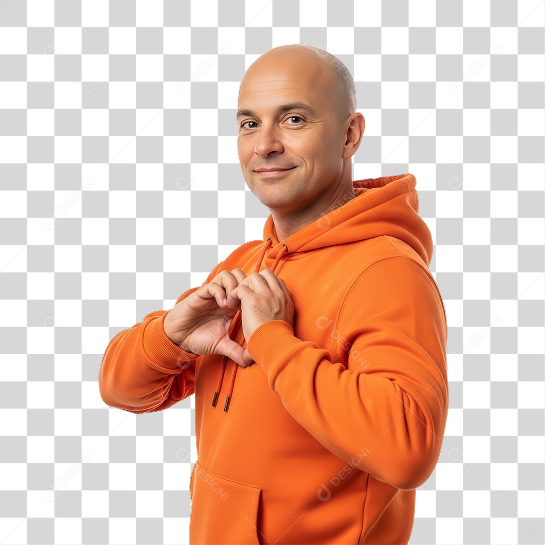 Homem em Campanha Fevereiro Laranja PNG Transparente