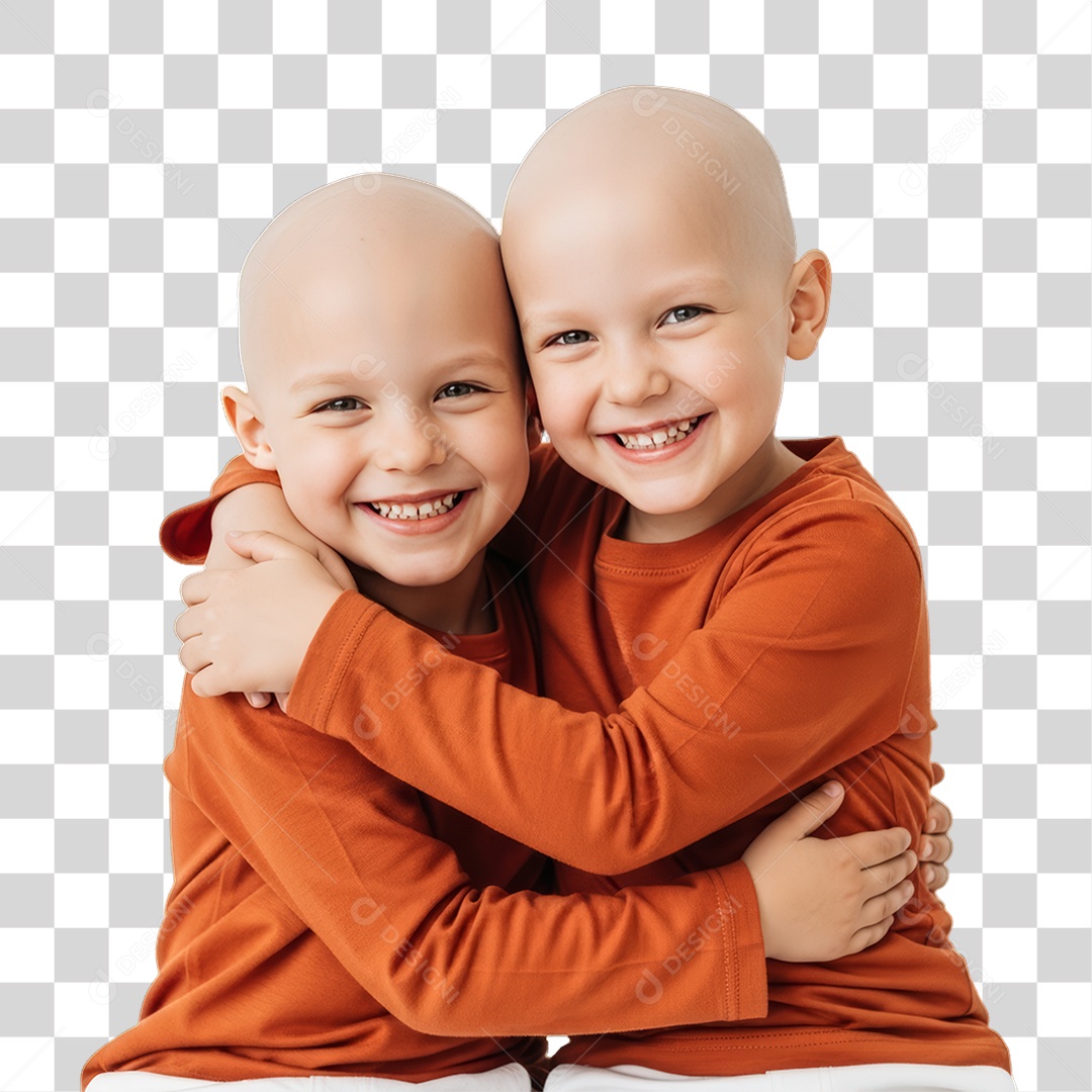 Crianças em Campanha Fevereiro Laranja PNG Transparente