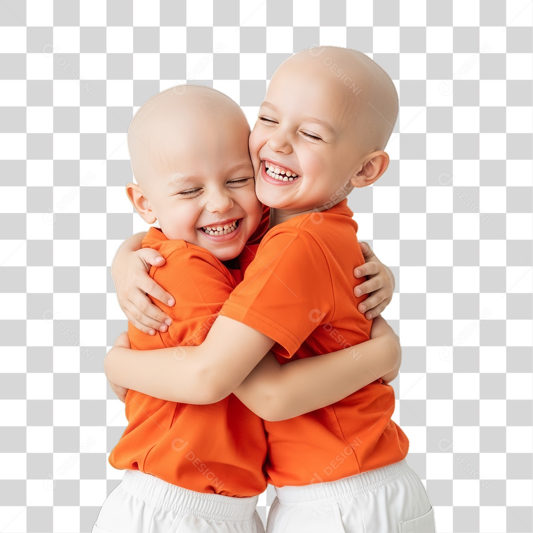 Crianças em Campanha Fevereiro Laranja PNG Transparente