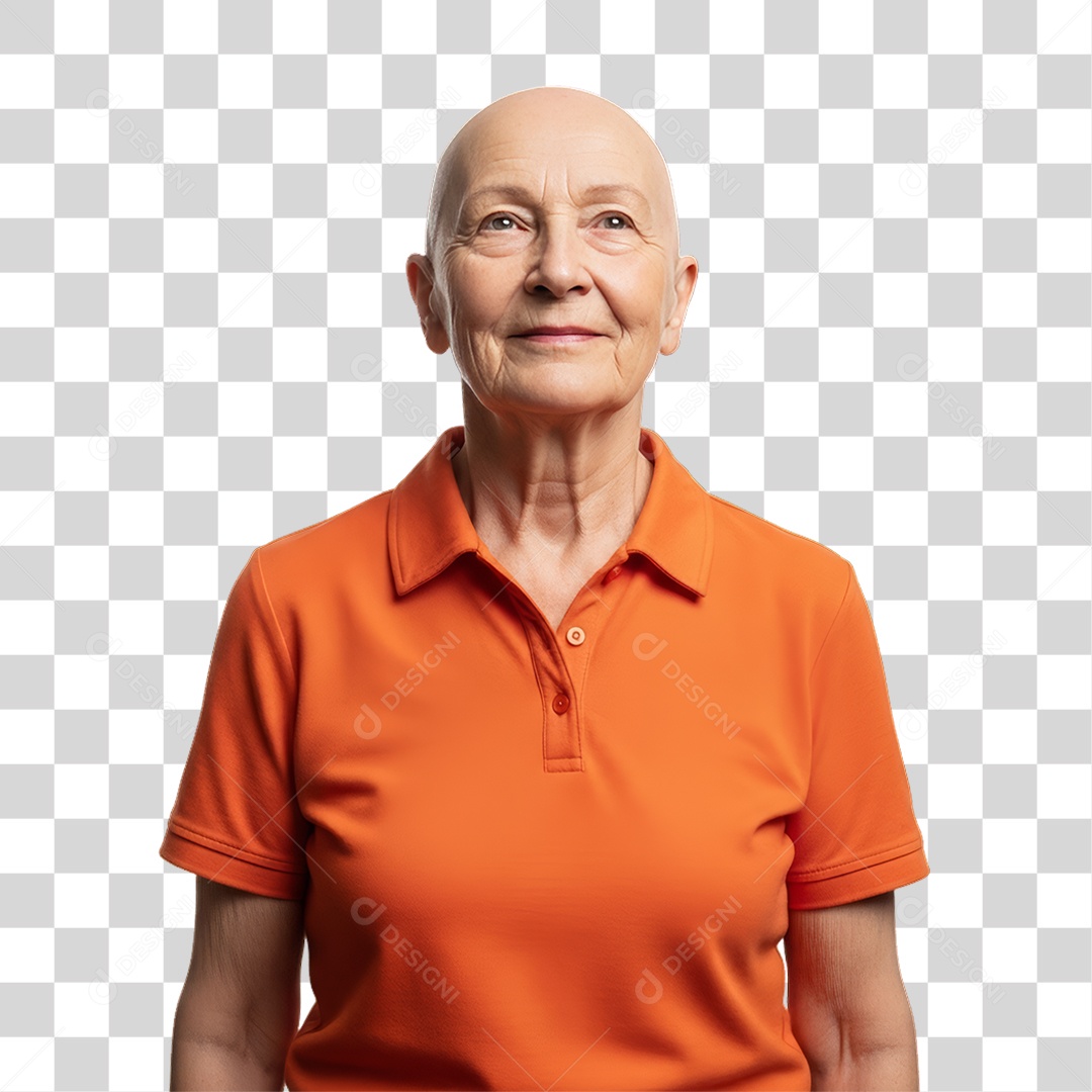 Mulher em Campanha Fevereiro Laranja PNG Transparente