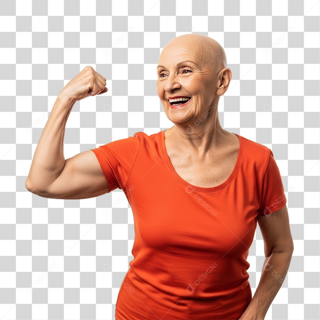 Mulher em Campanha Fevereiro Laranja PNG Transparente