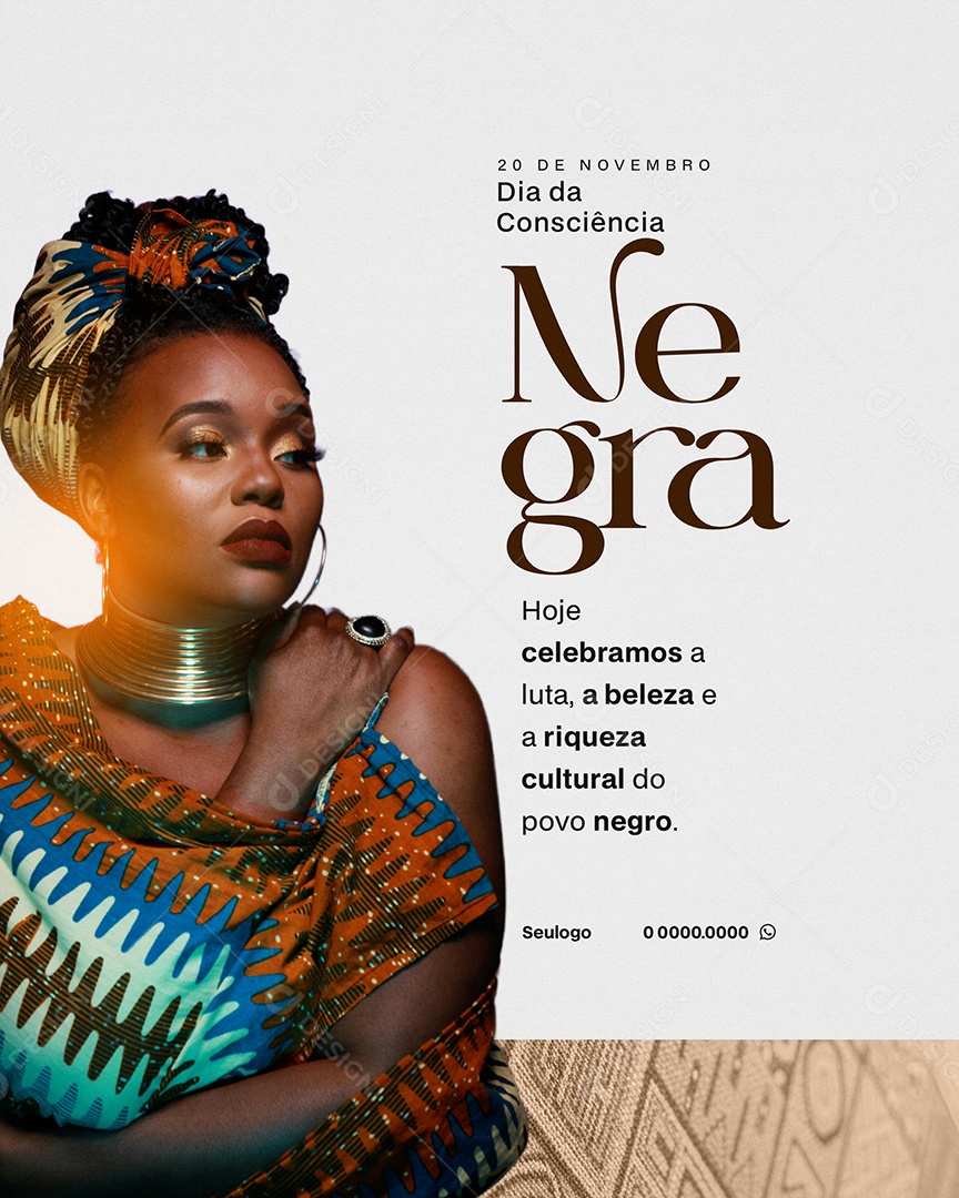 Dia da Consciência Negra 20 de Novembro Social Media PSD Editável