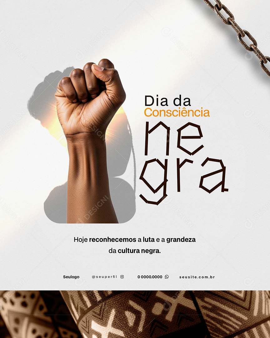 Dia da Consciência Negra 20 de Novembro Social Media PSD Editável